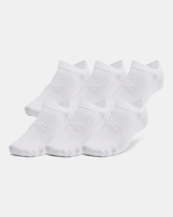 Unisex UA Essential 6-Pack No-Show Socks in White image number 0